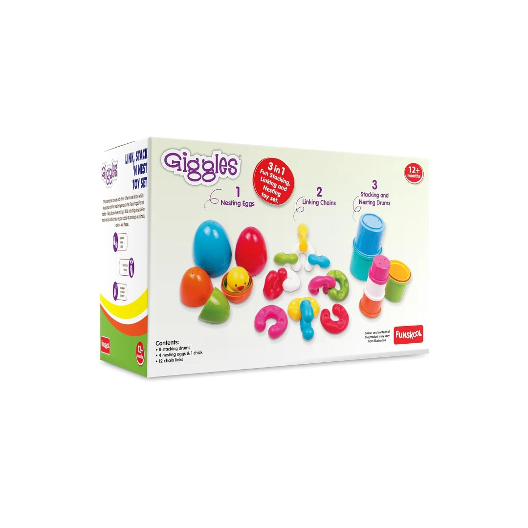 Stack N Nest,Nesting & Stackable Toy Blocks,Encourages Learning & Development,Fun Activity for Babies,Gift Set for Babies & Kids (6 Months+)