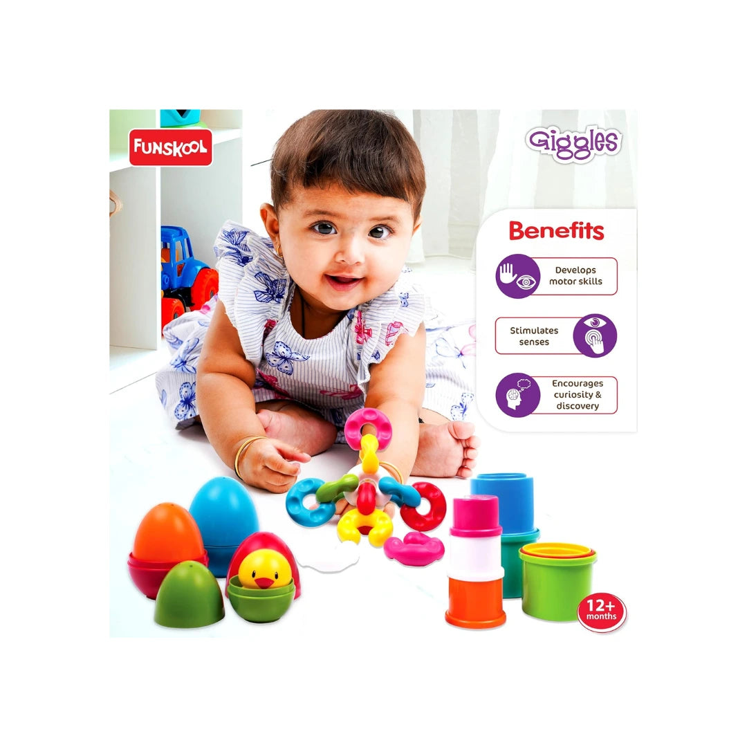 Stack N Nest,Nesting & Stackable Toy Blocks,Encourages Learning & Development,Fun Activity for Babies,Gift Set for Babies & Kids (6 Months+)