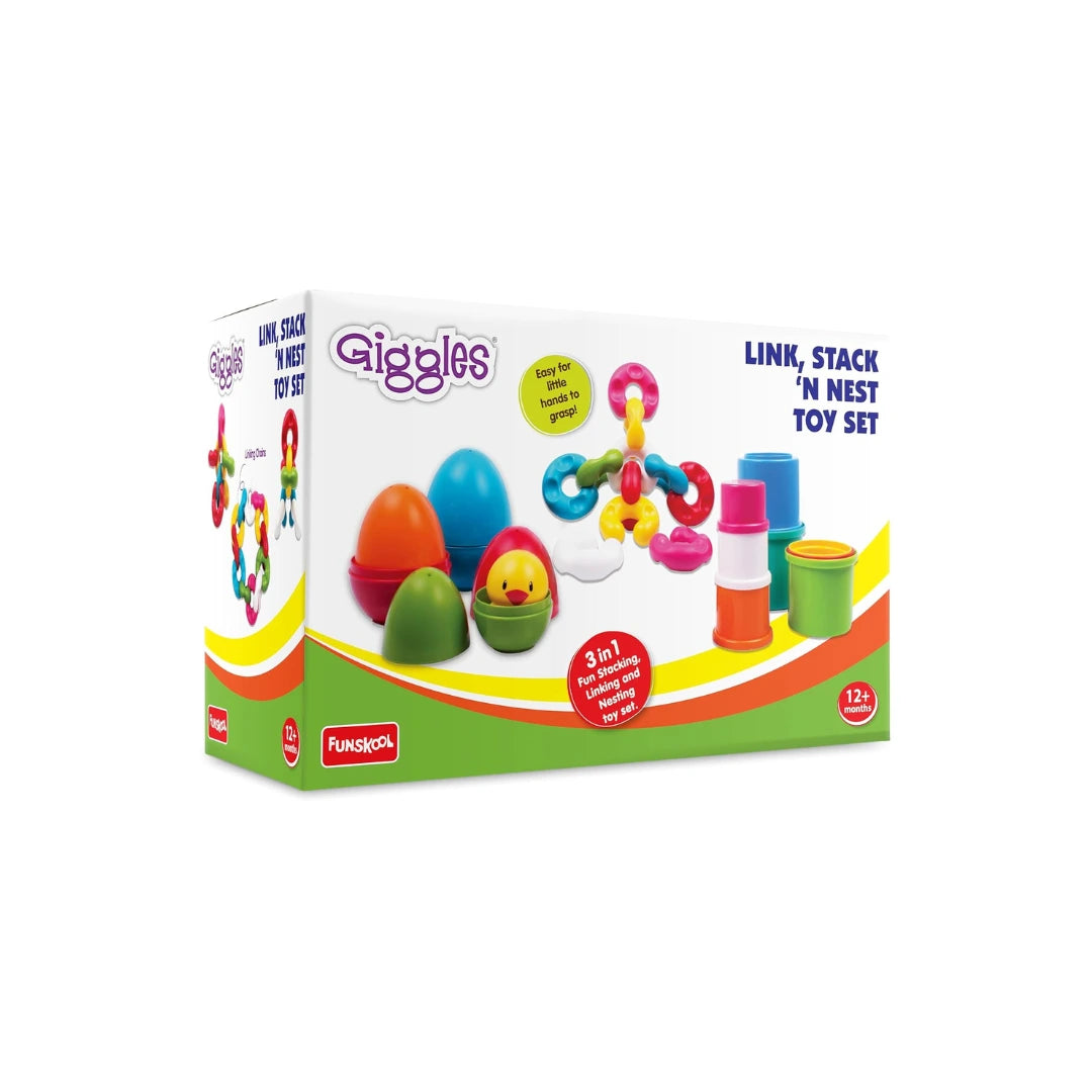 Stack N Nest,Nesting & Stackable Toy Blocks,Encourages Learning & Development,Fun Activity for Babies,Gift Set for Babies & Kids (6 Months+)