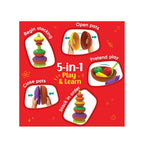 Colorful stacking pots toy