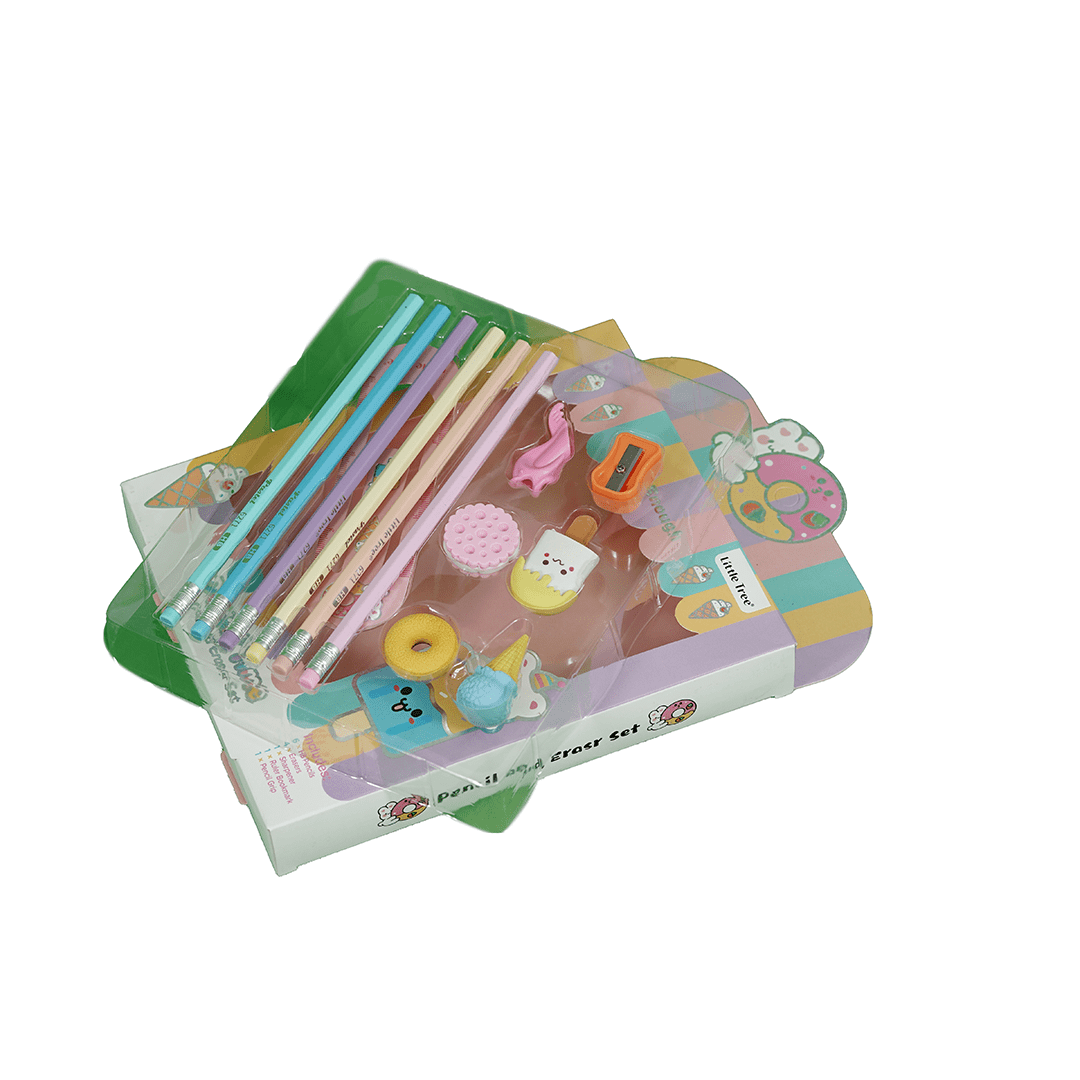 Baan Toys Toys Baan Toys Pencil Eraser Sharpener Ruler Stationary Set for School Supplies & Toddler Kids