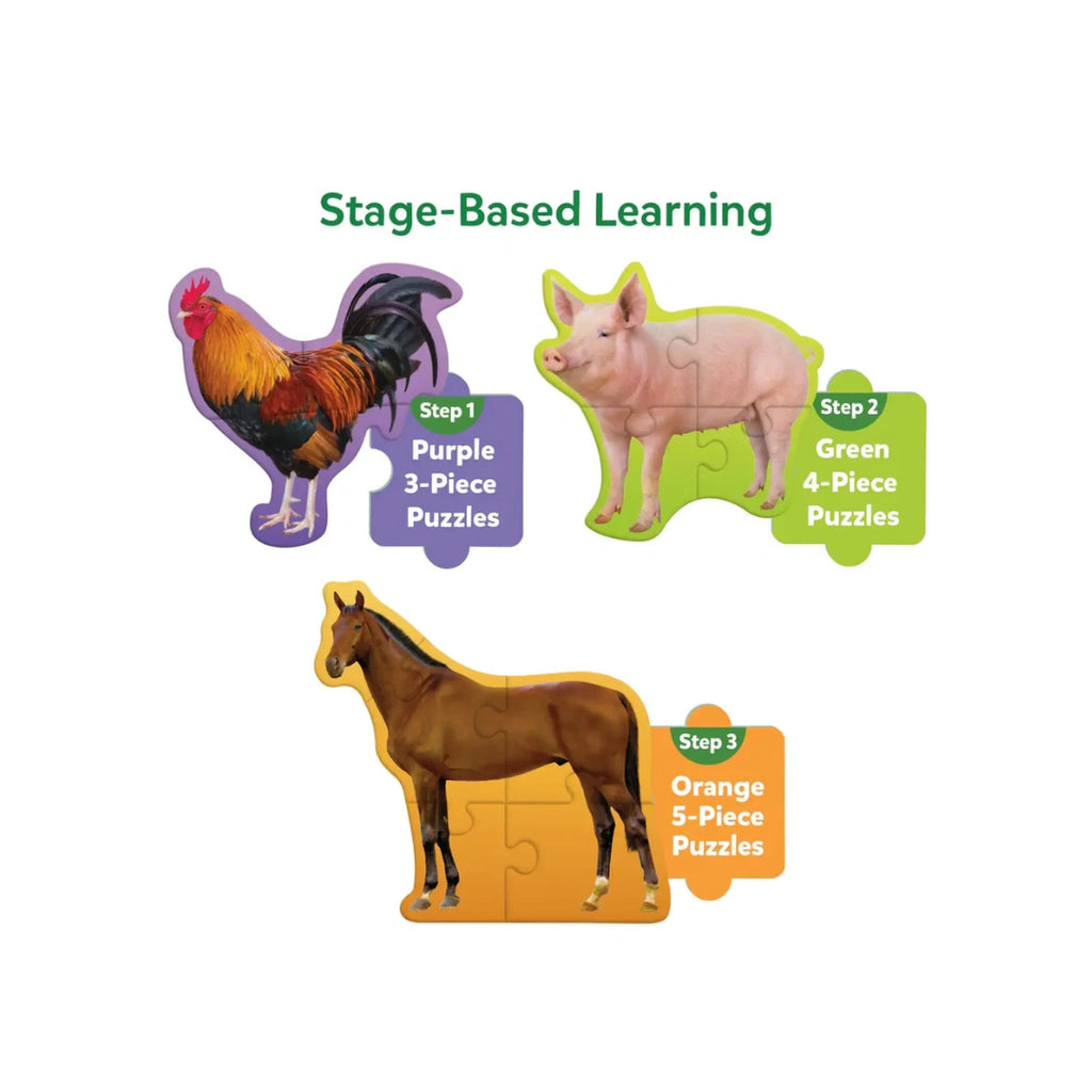 Farm animals puzzle set