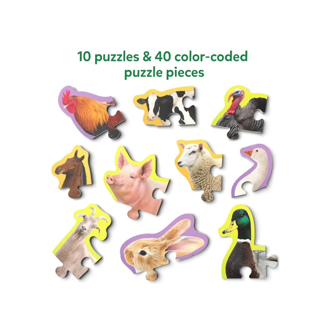 Farm animals puzzle set