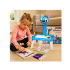 Stitch drawing projector toy for kids with light, music, and tracing activity set.
