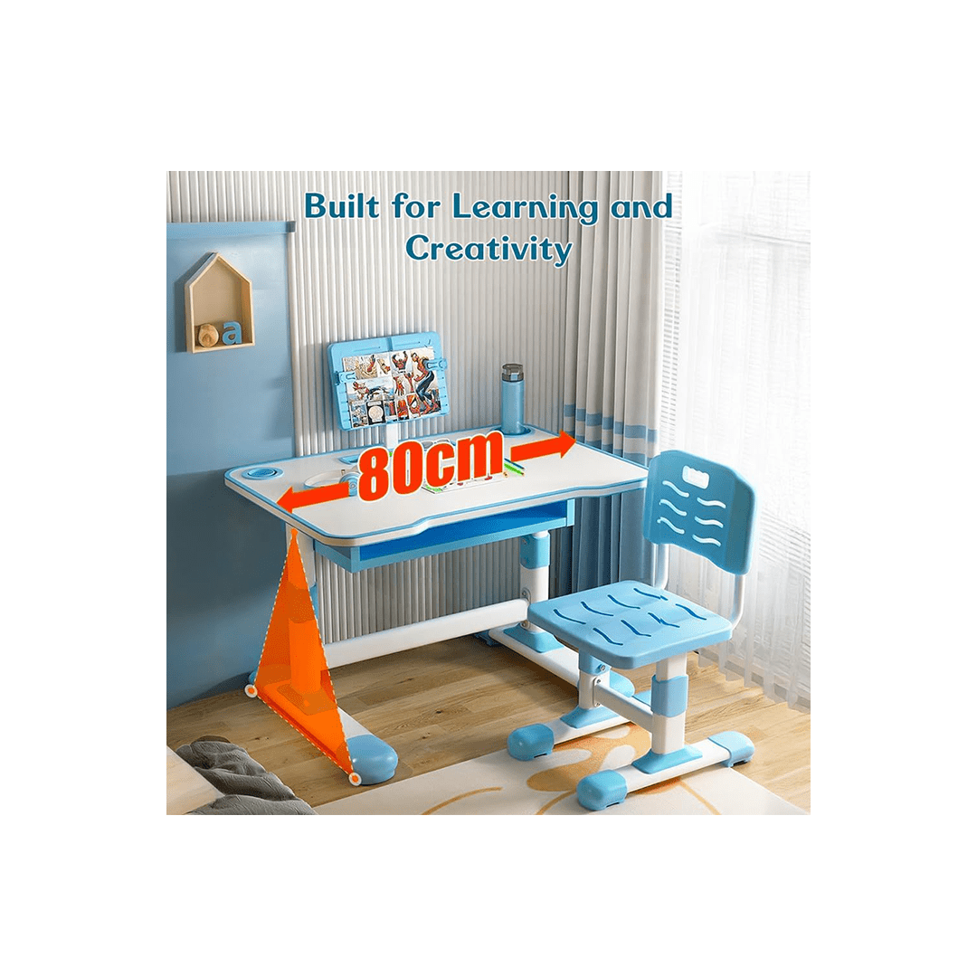 Burani Toys Other Gears Burani Toys Kids Study Table and Chair Set with Led Light & Adjustable Height with Book Holder (4 Years+)