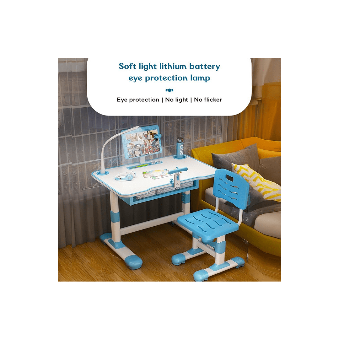 Burani Toys Other Gears Burani Toys Kids Study Table and Chair Set with Led Light & Adjustable Height with Book Holder (4 Years+)