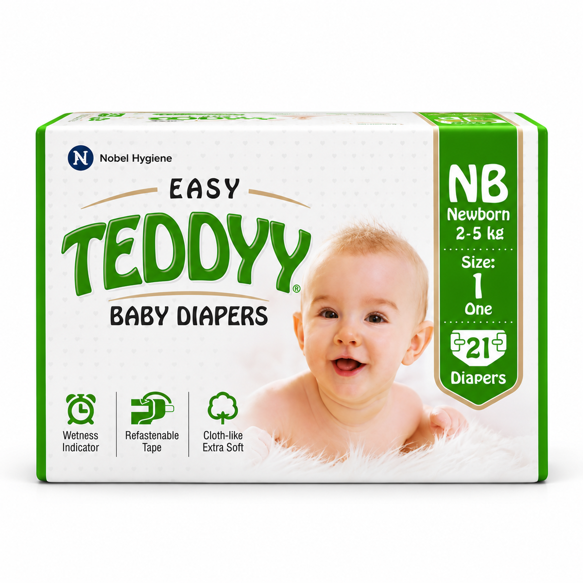 TEDDYY Baby Diapers Easy New Born, 2-5 kgs, Long Lasting Absorption, Anti-Rash
