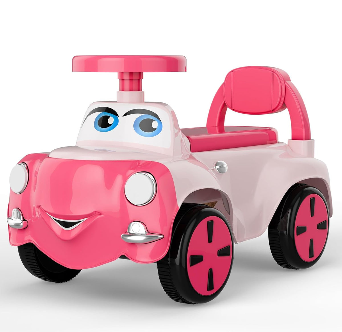 Thomas Push Ride On Car for Kids 1-5 Years | Baby Push Car with Music, 3D Lights & Backrest | Premium Ride On Toy Supports Up to 35kg