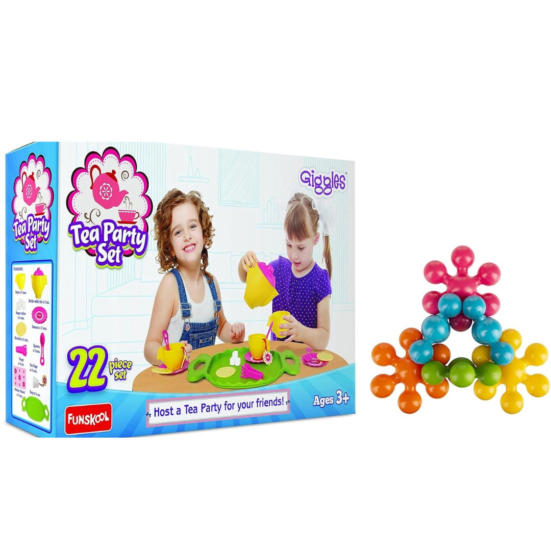 Tea Party Set,Kids Pretend Play Kitchen & Serving Toy Set,Ideal For Indoor Play,Group Activities,Gifting (3 Years+)
