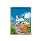A gingerbread man runs away and meets a fox.