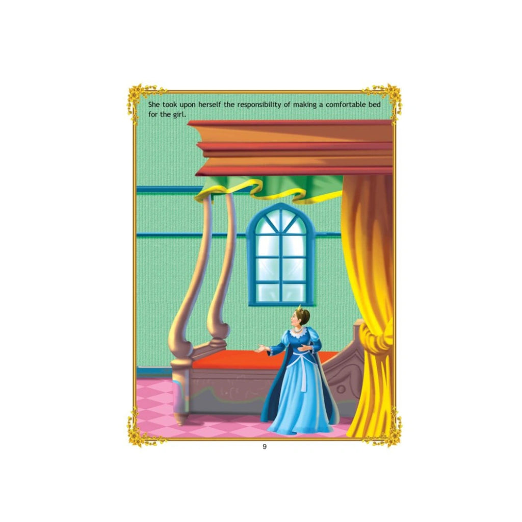 A princess is tested with a pea under mattresses.