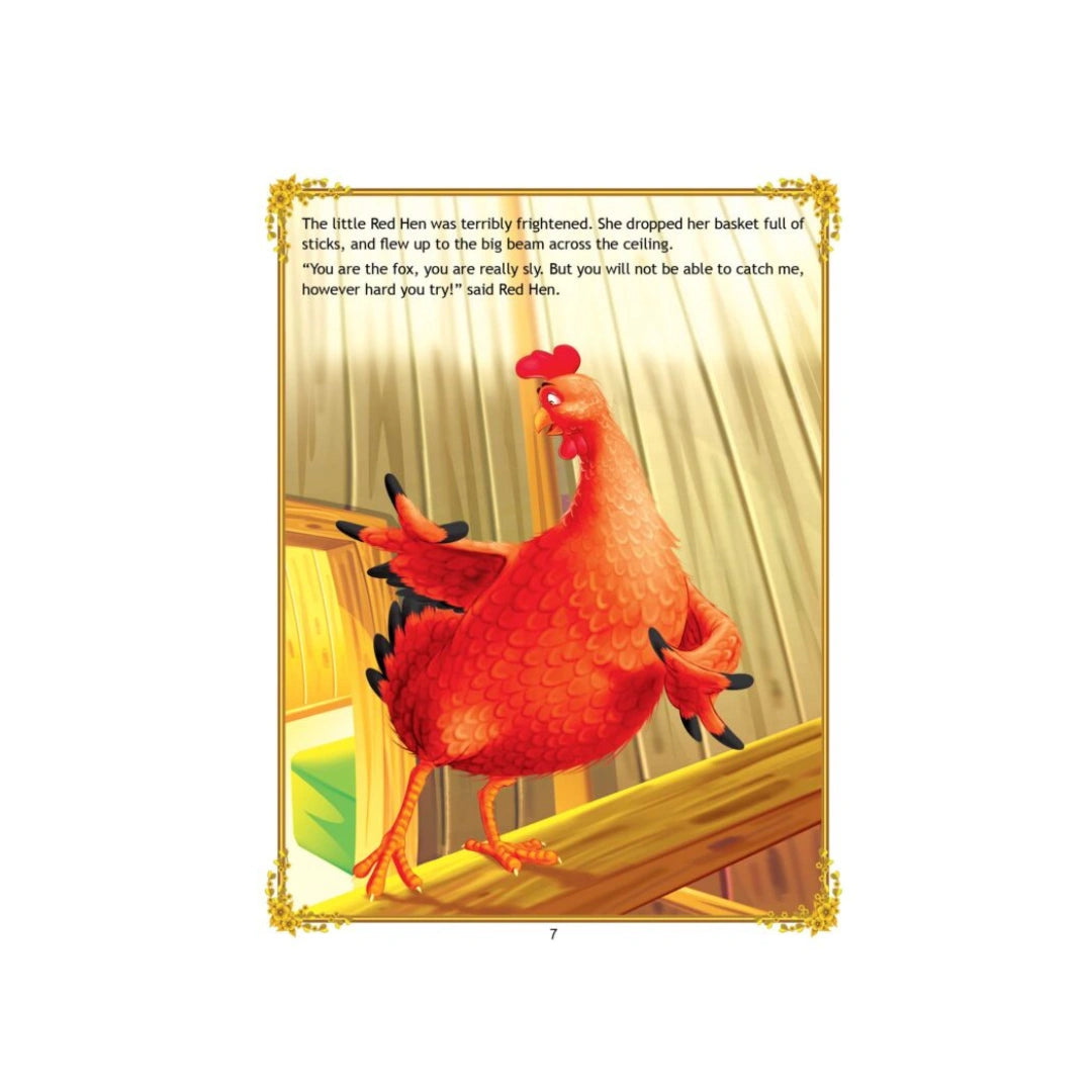 A clever hen escapes from a sly fox using her smart thinking.