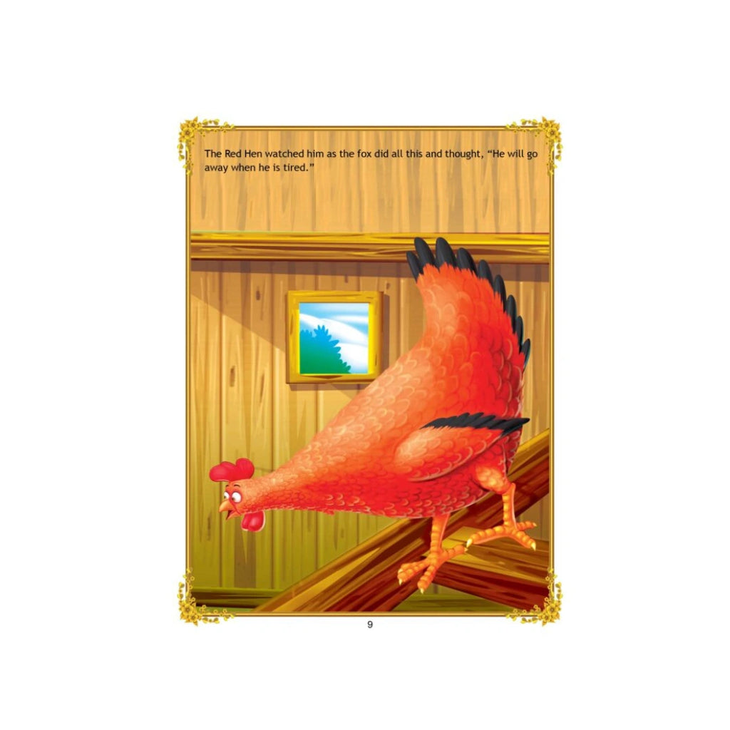 A clever hen escapes from a sly fox using her smart thinking.