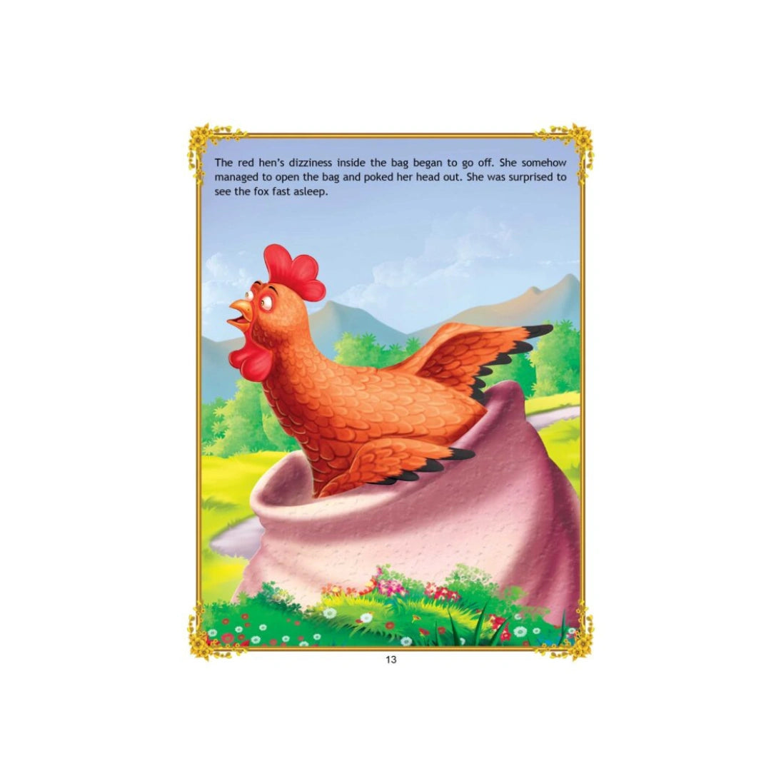 A clever hen escapes from a sly fox using her smart thinking.