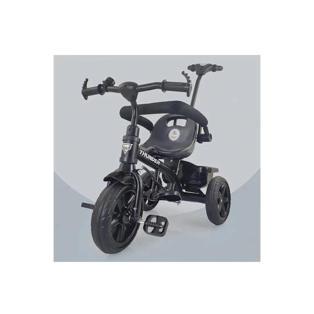 The Magic Lamps Ride Toymall Thunder Tricycle – Safe & Stylish Ride for Kids (2–5 Years) | Storage Basket, Parental Handle, Seat Belt & Bell