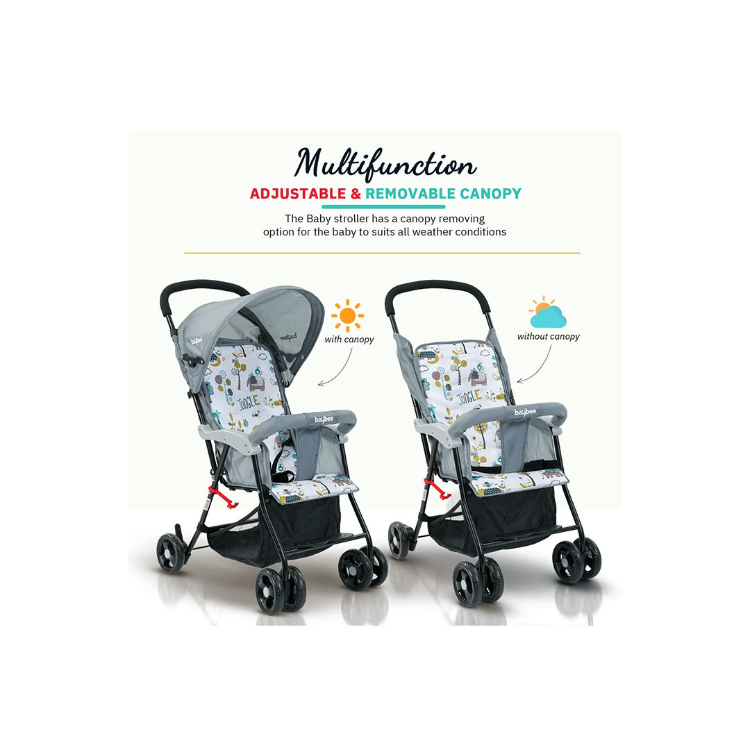 Baybee Other Gears Baybee Tiny Baby Stroller Pram under 5 kgs for Kids, Foldable Baby Trolley with 2- Adjustable Positions, 3 Point Safety Belt, Baby Travel Pram , LightWeight Travel Stroller for Kids with Canopy & Parent Handle