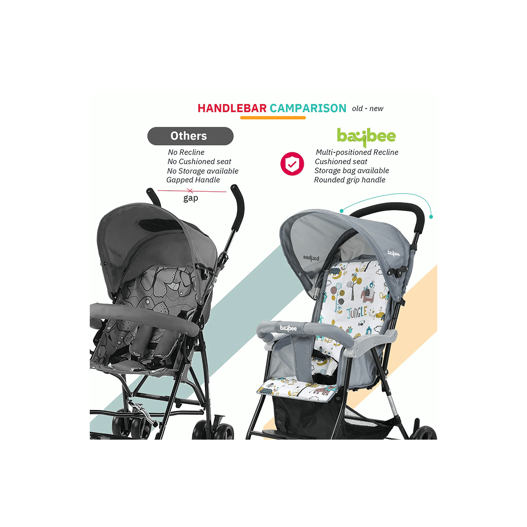 Baybee Other Gears Baybee Tiny Baby Stroller Pram under 5 kgs for Kids, Foldable Baby Trolley with 2- Adjustable Positions, 3 Point Safety Belt, Baby Travel Pram , LightWeight Travel Stroller for Kids with Canopy & Parent Handle