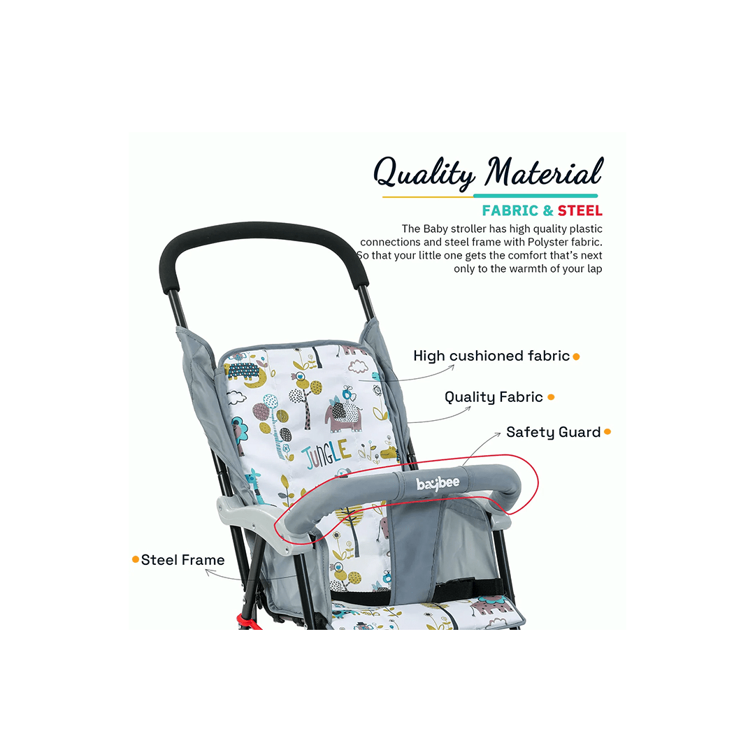 Baybee Other Gears Baybee Tiny Baby Stroller Pram under 5 kgs for Kids, Foldable Baby Trolley with 2- Adjustable Positions, 3 Point Safety Belt, Baby Travel Pram , LightWeight Travel Stroller for Kids with Canopy & Parent Handle