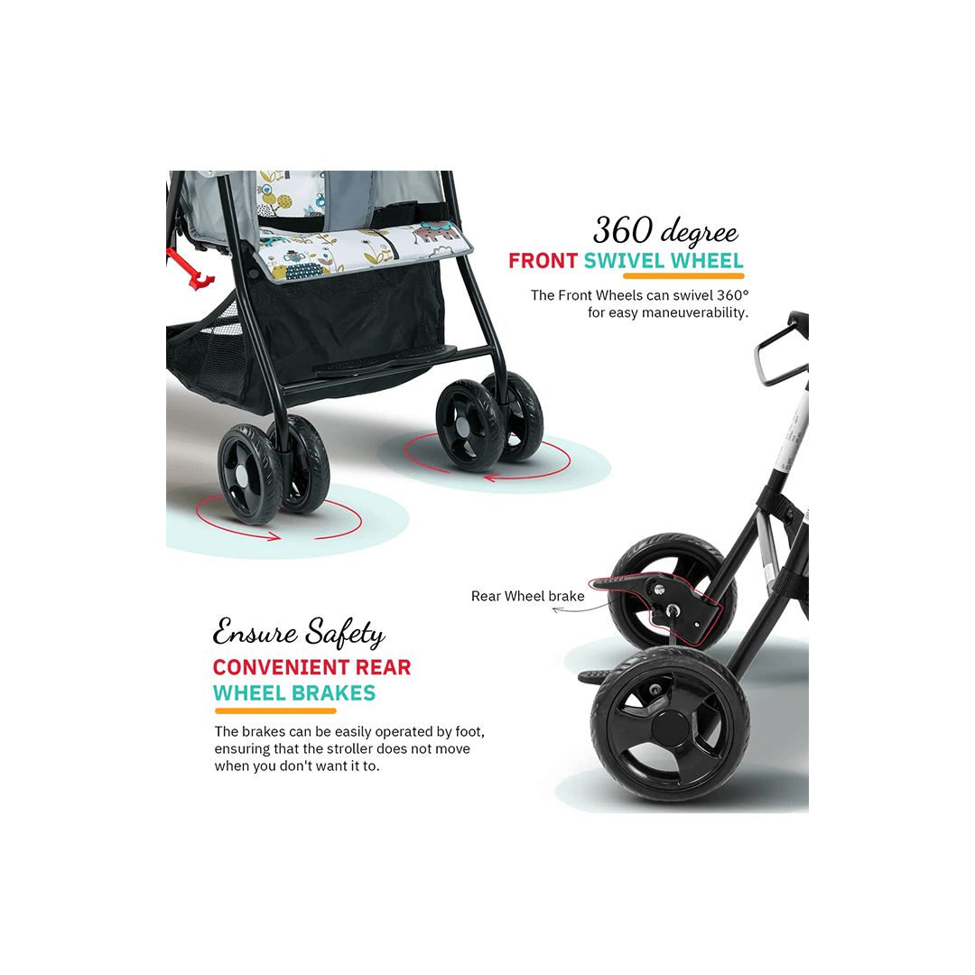 Baybee Other Gears Baybee Tiny Baby Stroller Pram under 5 kgs for Kids, Foldable Baby Trolley with 2- Adjustable Positions, 3 Point Safety Belt, Baby Travel Pram , LightWeight Travel Stroller for Kids with Canopy & Parent Handle