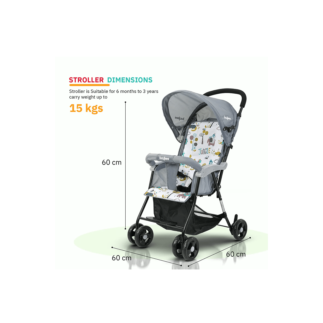 Baybee Other Gears Baybee Tiny Baby Stroller Pram under 5 kgs for Kids, Foldable Baby Trolley with 2- Adjustable Positions, 3 Point Safety Belt, Baby Travel Pram , LightWeight Travel Stroller for Kids with Canopy & Parent Handle