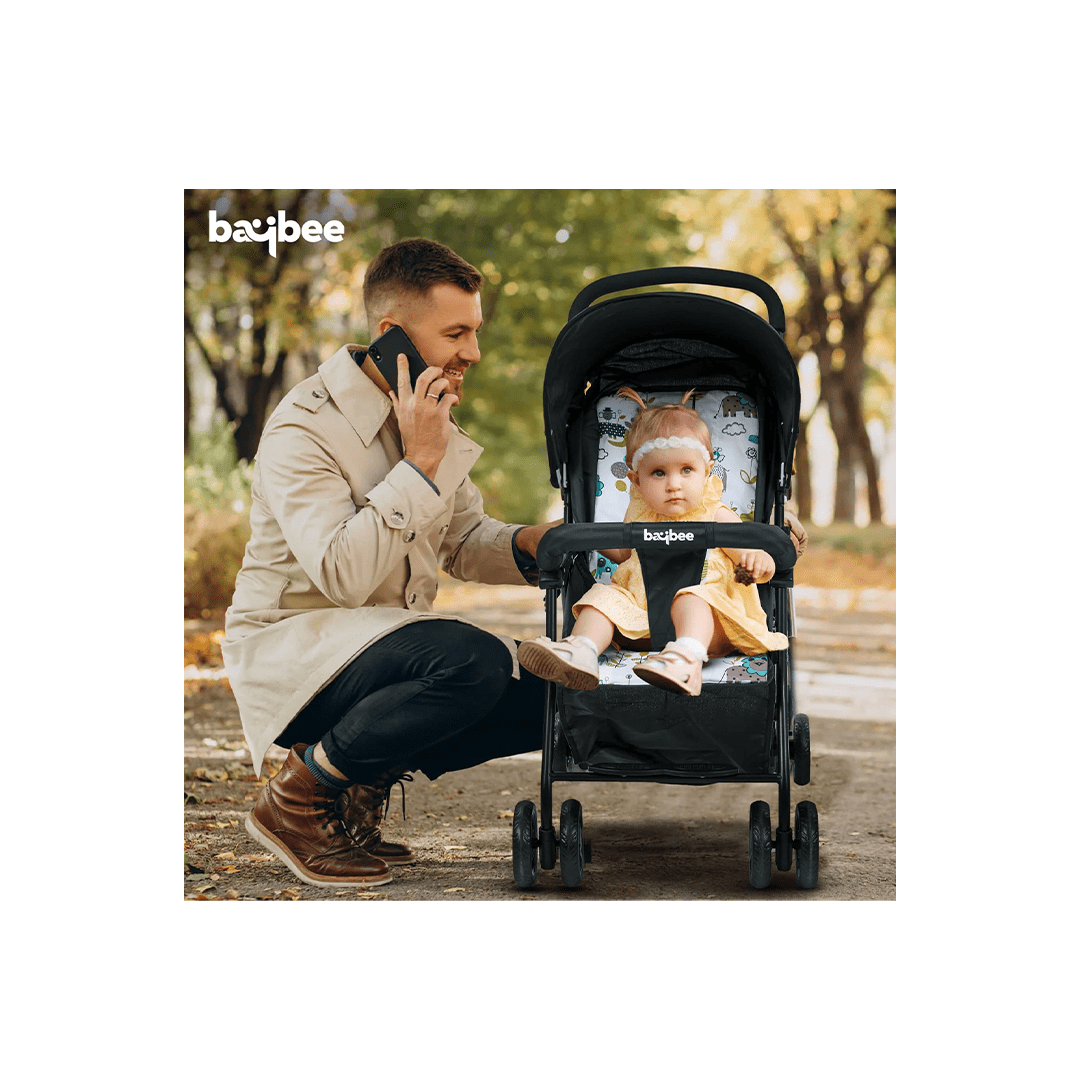 Baybee Other Gears Baybee Tiny Baby Stroller Pram under 5 kgs for Kids, Foldable Baby Trolley with 2- Adjustable Positions, 3 Point Safety Belt, Baby Travel Pram , LightWeight Travel Stroller for Kids with Canopy & Parent Handle