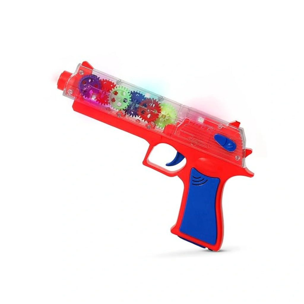 Transparent gear toy with lights