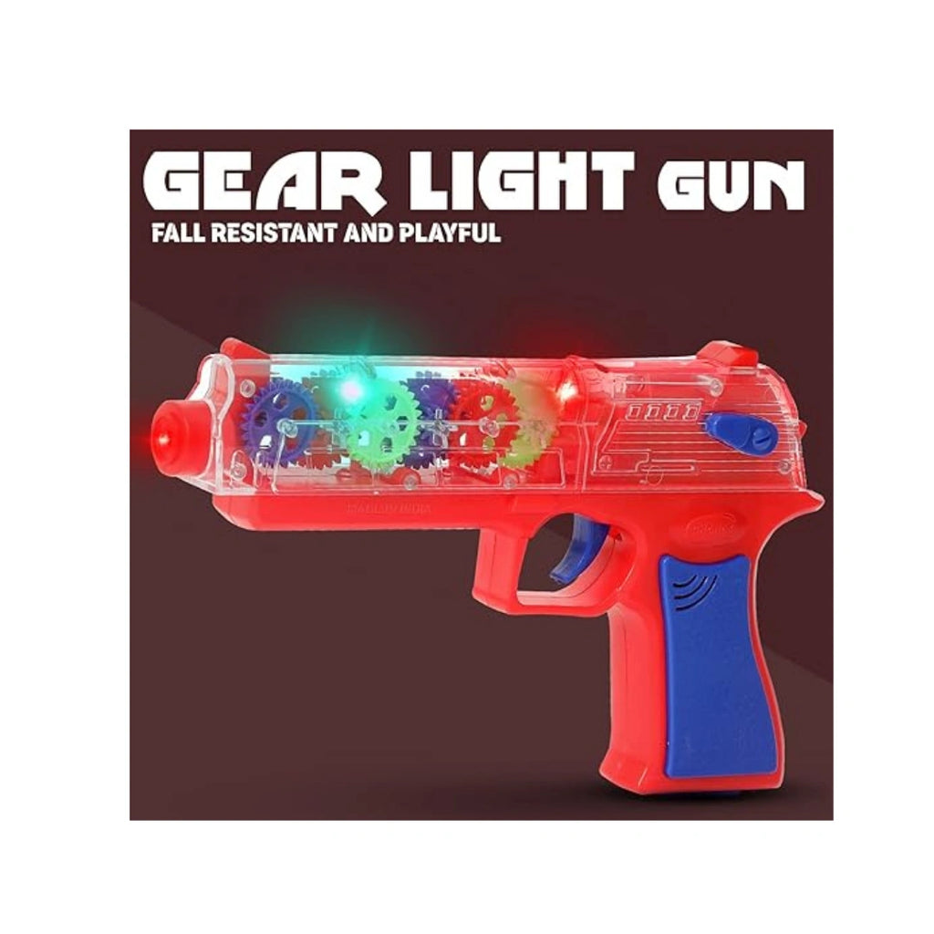 Transparent gear toy with lights