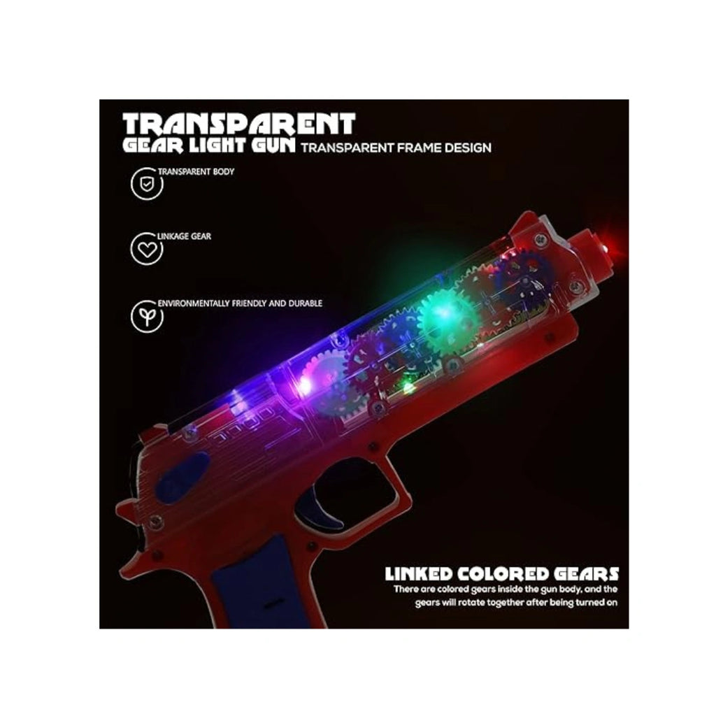 Transparent gear toy with lights 