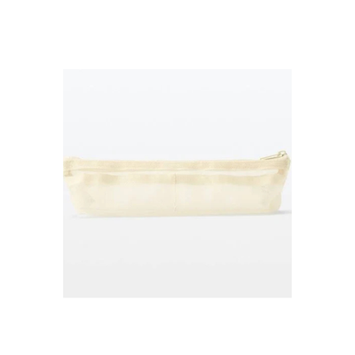 White pouch with gold zipper on a white background available in various colors