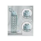 Bottle with Time Marker Sipper Bottle with Straw & Secure Locking Flip Lid