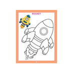 Transport colouring book with vehicle pictures for kids.