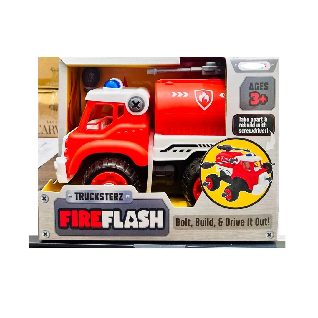 Playshifu Bloomingo Trucksterz Fireflash,Take Apart Cement Mixer Toy