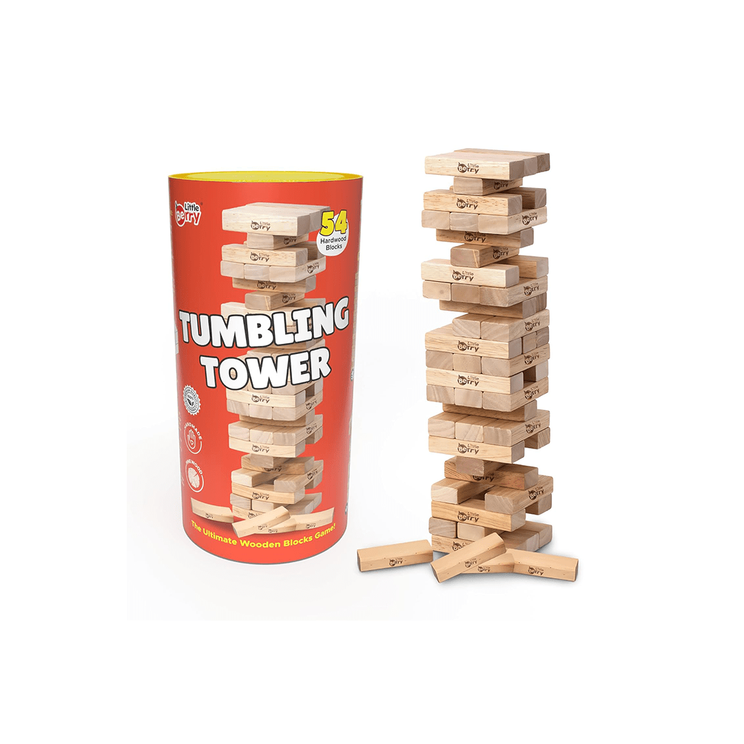 Little Berry Toys Little Berry Jenga/Tumbling Tower Game for Adults & Kids - 54 Pcs Canister Tube Pack (3 Years+)