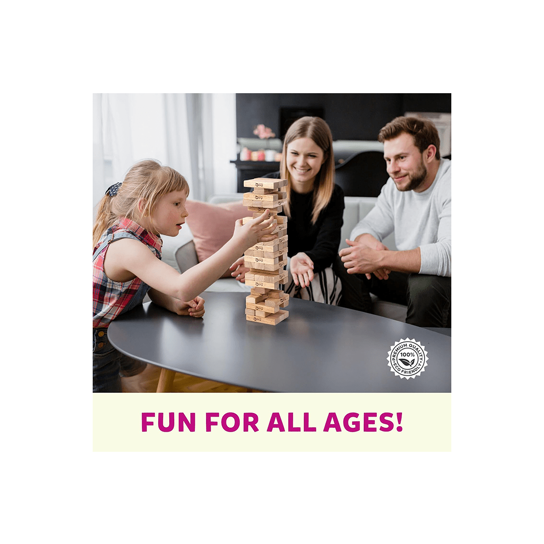 Little Berry Toys Little Berry Jenga/Tumbling Tower Game for Adults & Kids - 54 Pcs Canister Tube Pack (3 Years+)