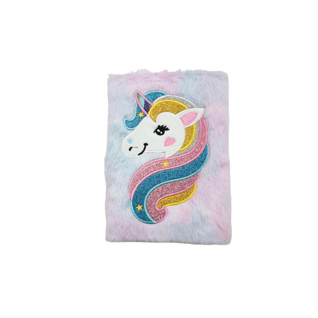 Baan Toys Books Baan Toys  Beautiful Pink Regular Size Unicorn Fur Diary and Designer Unicorn Notebook (3 Years+)