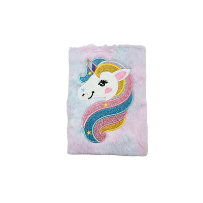 Baan Toys Books Baan Toys  Beautiful Pink Regular Size Unicorn Fur Diary and Designer Unicorn Notebook (3 Years+)
