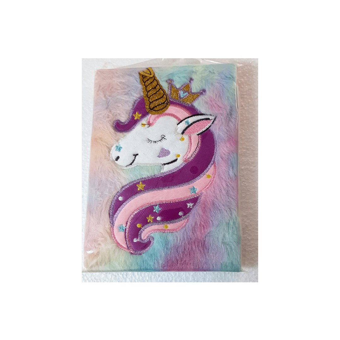 Baan Toys Books Baan Toys  Beautiful Pink Regular Size Unicorn Fur Diary and Designer Unicorn Notebook (3 Years+)
