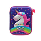 Unicorn 3D Embossed EVA Pencil Box Large Capacity School Organizer 