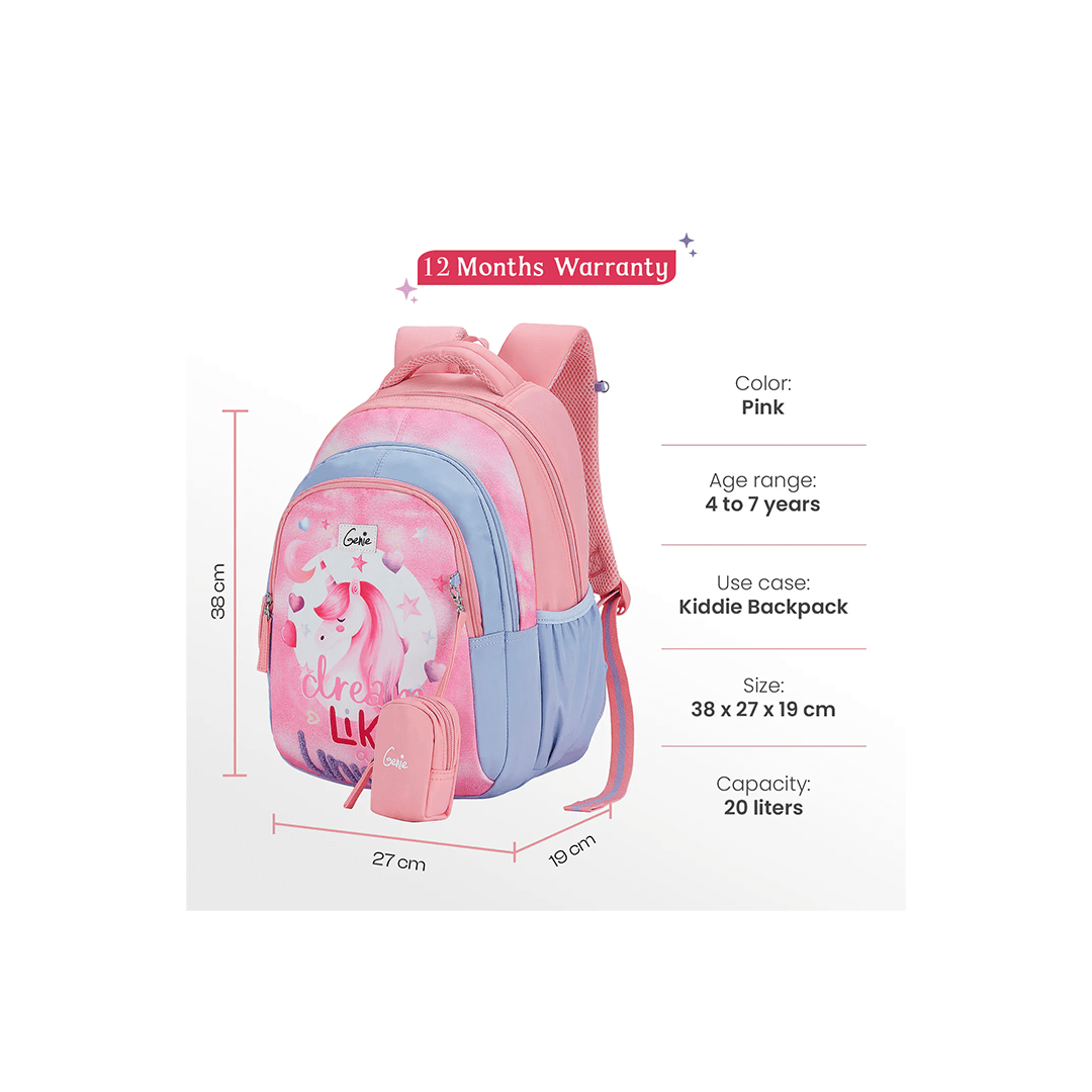 Genie Toys Genie Unicorndream Small Backpack for Kids (4-7 Years)