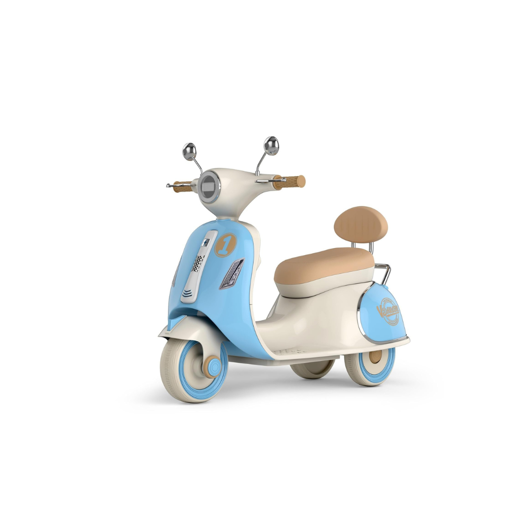 Ideal Battery Operated Vintage Scooter for Girls and Boys with Music Wide Seat, Safe Bike for Kid, Ages 2-6 Years, Stylish & Fun Design