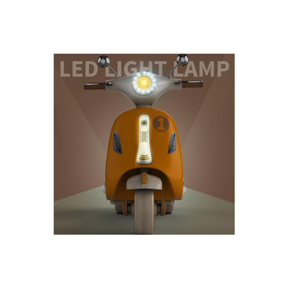 Ideal Battery Operated Vintage Scooter for Girls and Boys with Music Wide Seat, Safe Bike for Kid, Ages 2-6 Years, Stylish & Fun Design