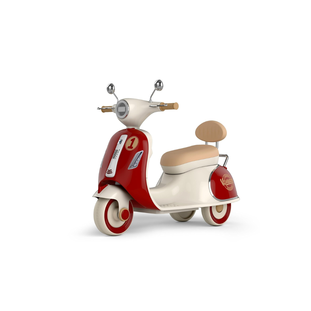Ideal Battery Operated Vintage Scooter for Girls and Boys with Music Wide Seat, Safe Bike for Kid, Ages 2-6 Years, Stylish & Fun Design