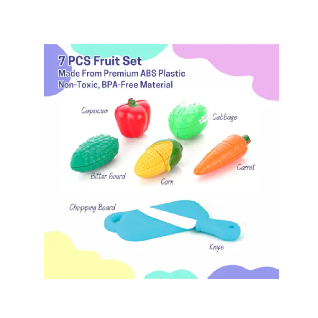 Kids vegetable cutting play set toy