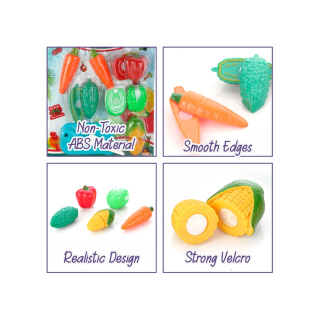 Kids vegetable cutting play set toy