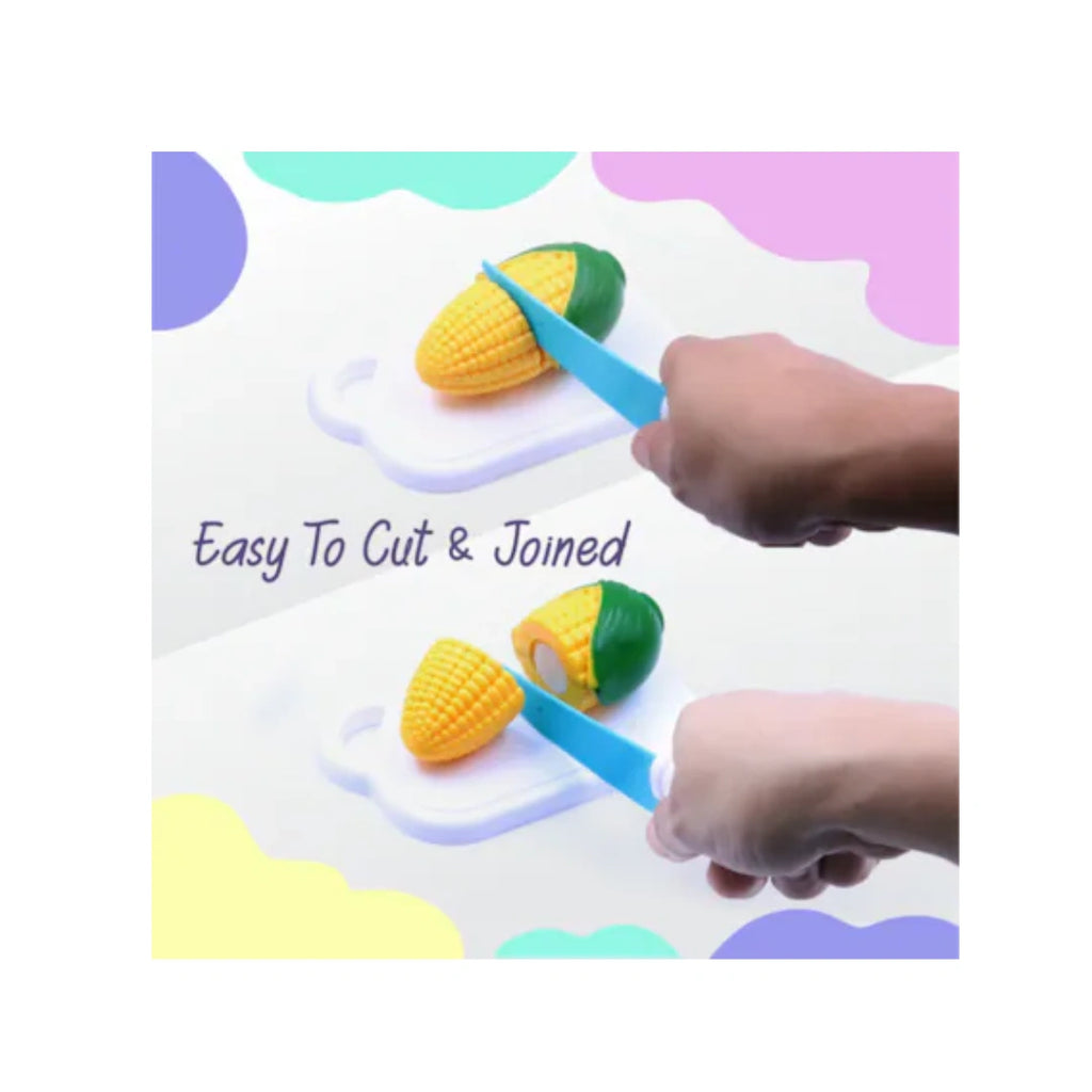 Kids vegetable cutting play set toy