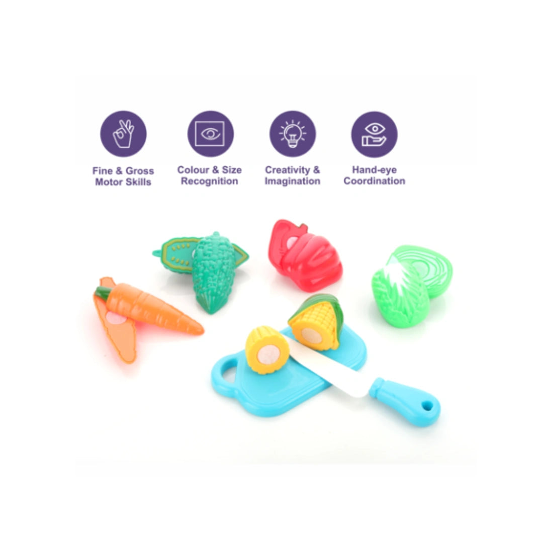 Kids vegetable cutting play set toy