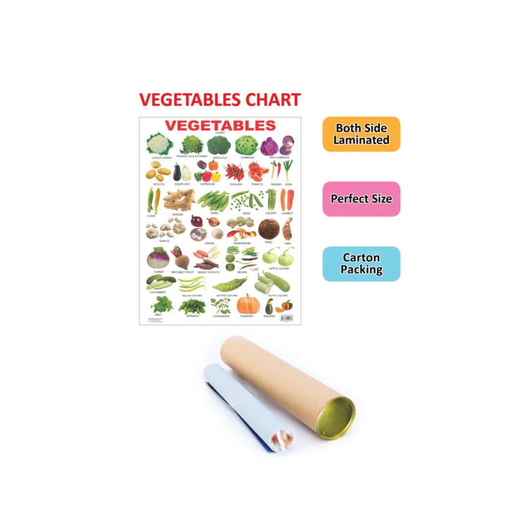 vegetables learning chart with names 