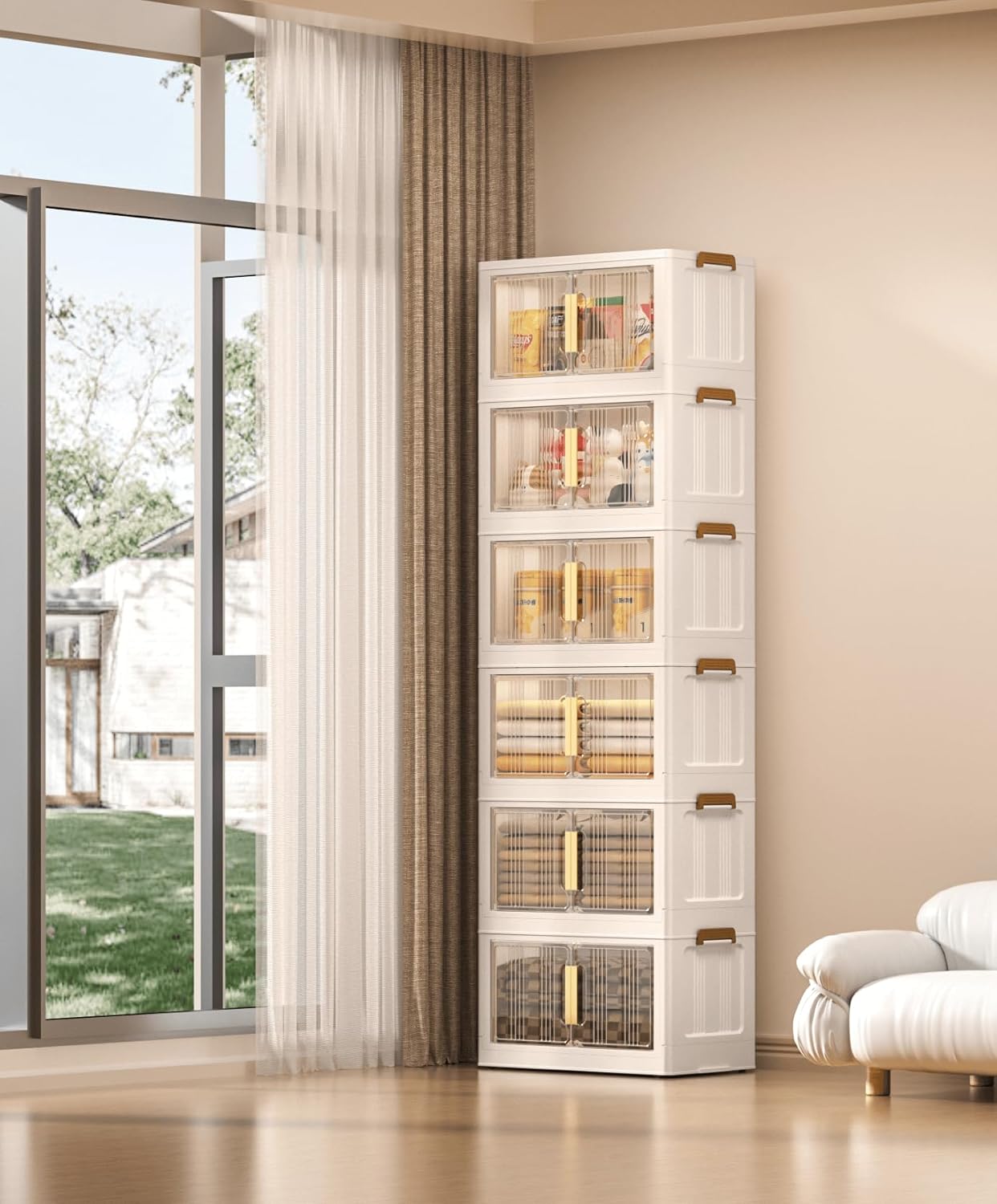 Multipurpose Storage Cabinet with Lockable Doors and Shelves for Bedroom