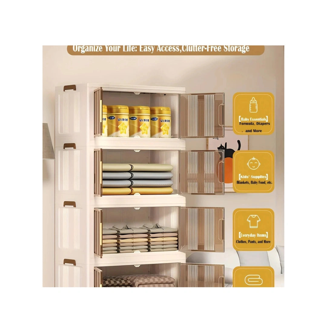 Multipurpose Storage Cabinet with Lockable Doors and Shelves for Bedroom