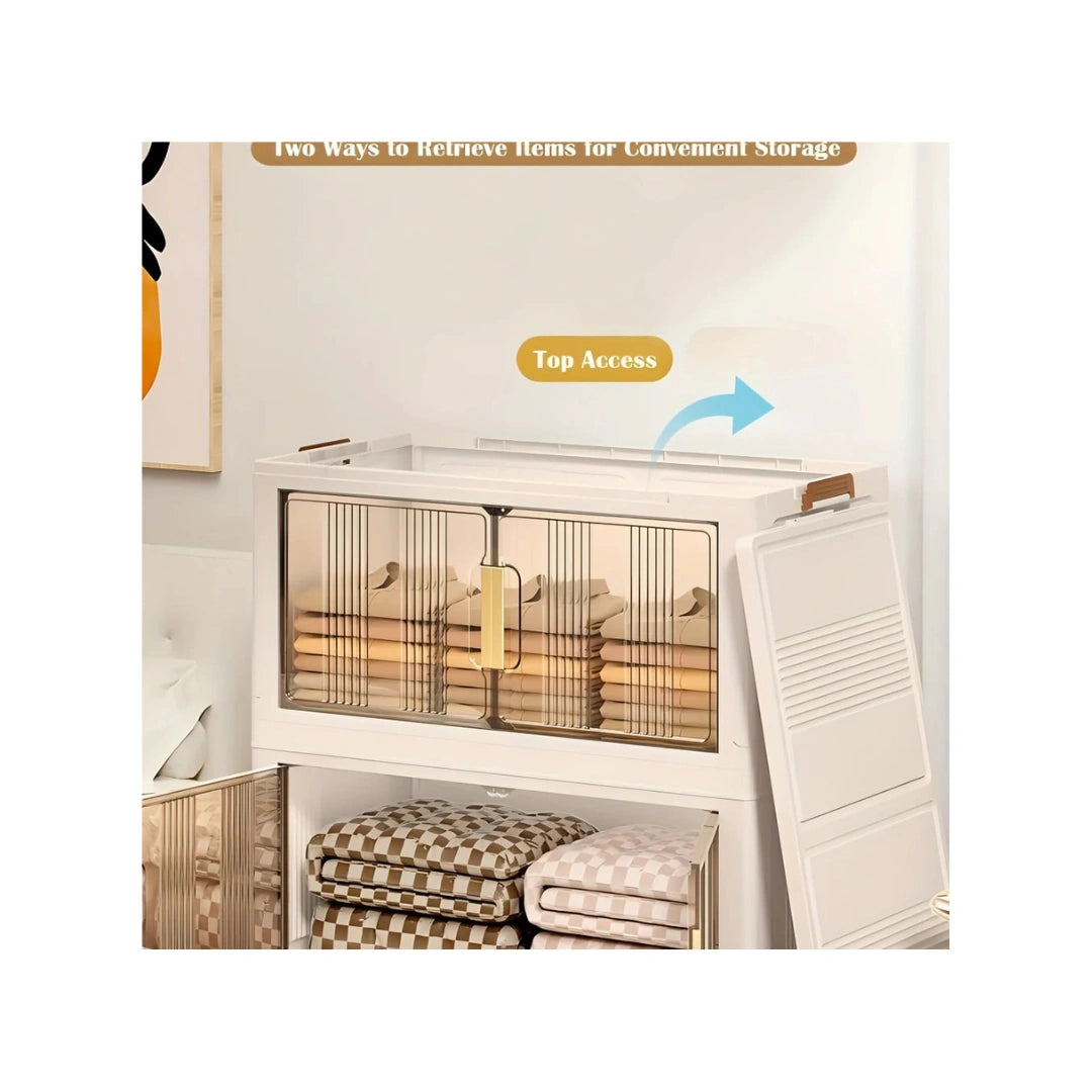 Multipurpose Storage Cabinet with Lockable Doors and Shelves for Bedroom